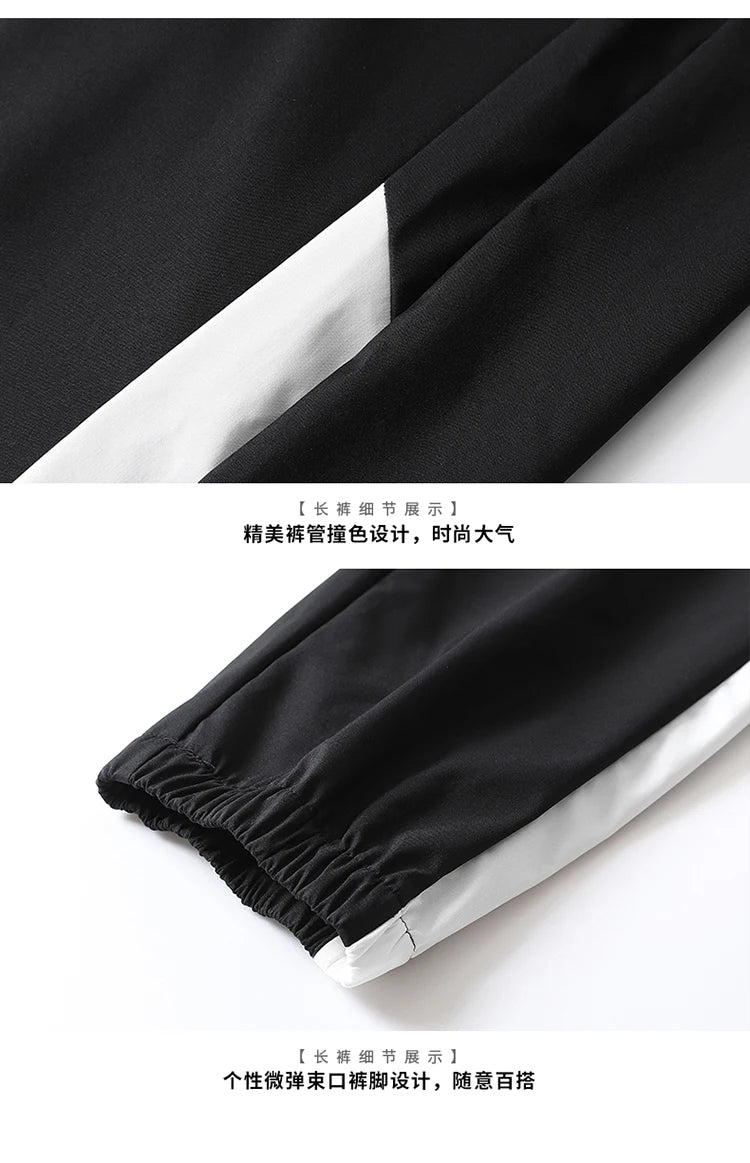 Men Tracksuit Casual Joggers Hooded Sportswear Jackets And Casual Pants Set Two Piece Fashion Casual Sports Set
