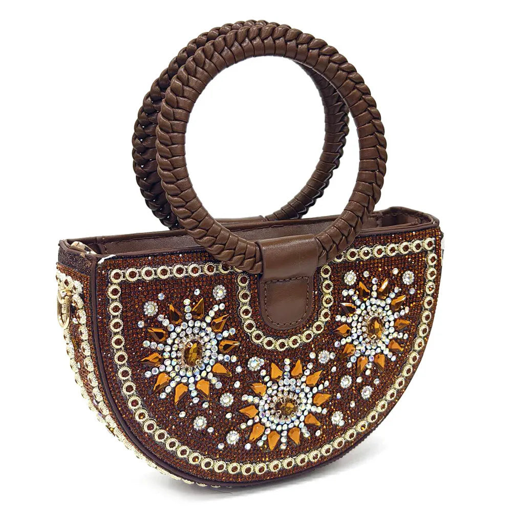Nigeria Fashion Rhinestone-encrusted Ladies Party Shoes And Special bags High Heels And Dual Purpose Bag Women's Shoes