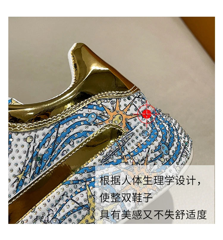 Top Quality Sneakers Women Skating Shoes 2026 Rhinestone Women Loafers Platform Fashion Shiny Women's Casual Shoes Zapatos Mujer
