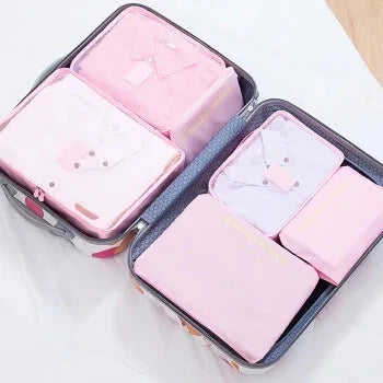 Travel 6-piece Storage Bag Set, Travel Luggage Sorting Bag, Clothing Packaging Bag, Breathable and Moisture-proof Storage Bag