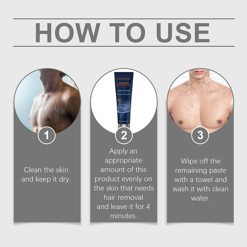 Men's Hair Removal Cream Nourishing Painless Non Irritating Growth Inhibitor Smooth Portable Body Hair Removal Lotion Skin Care
