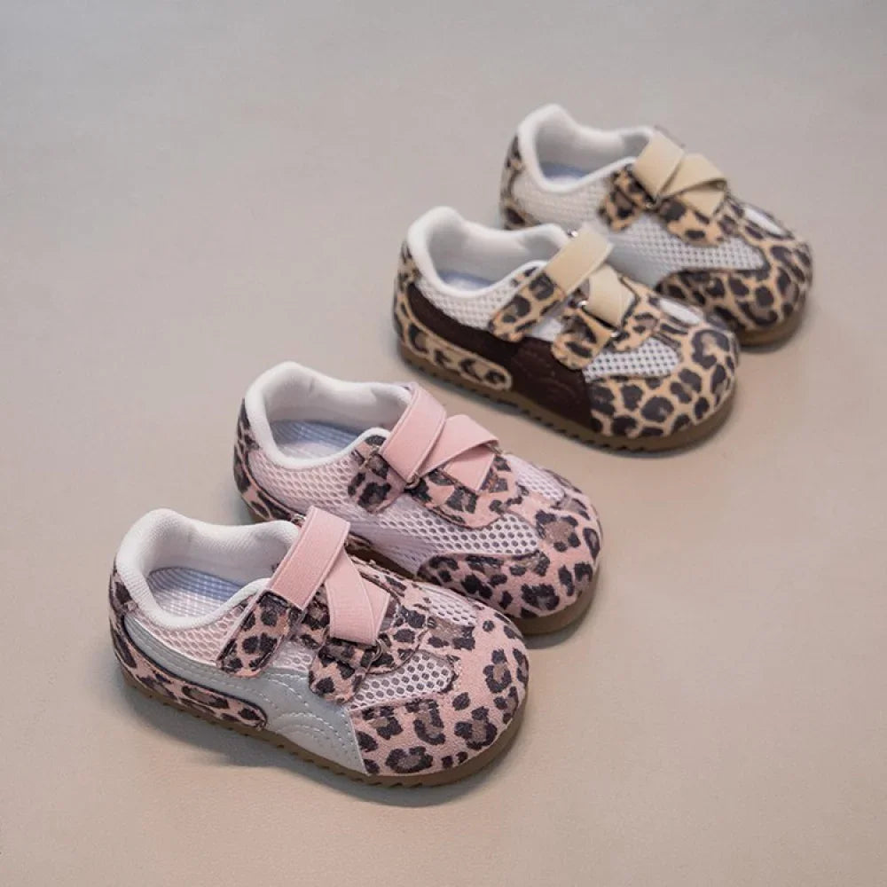Kid's Sneakers Summer Sport Shoes For Children Mesh Breathable Leopard Boy's Girl's Running Footwear Anti-slippery Ergonomics
