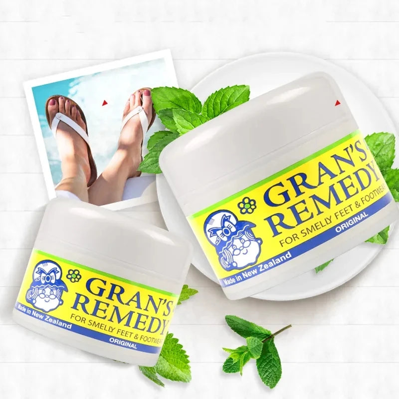 3pcs Grans Remedy Foot Powder Natural Shoe Deodorizer & Foot Odor Eliminator Powder for Men Women Kids Absorb Sweat Fast-Acting