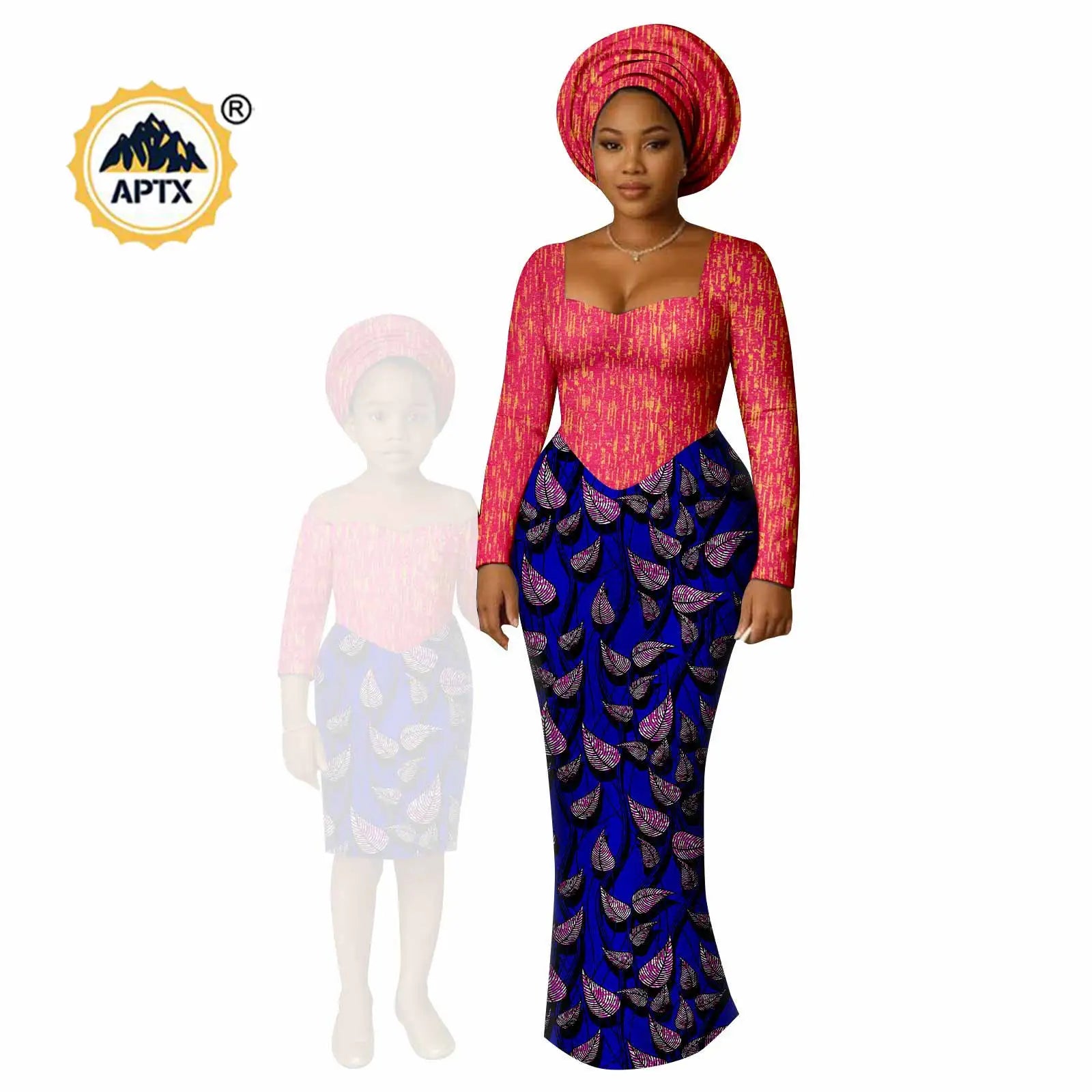 African Print Long Dresses for Women Family Outfits Dashiki Couple Clothes Mom and Daughter Dresses Ankara Outwear 25F029