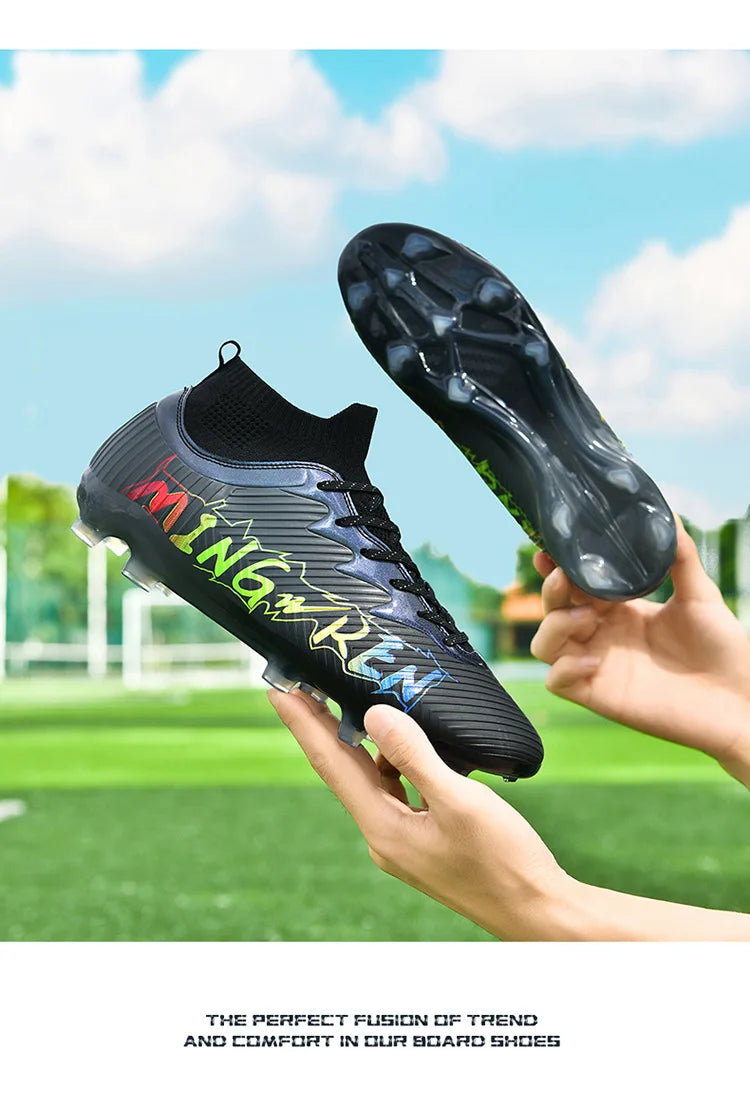 New Low Top Soccer Shoes for Men Teenage Boys Athletic Sports Training Footwear for Students on Lawn and Grass Fields