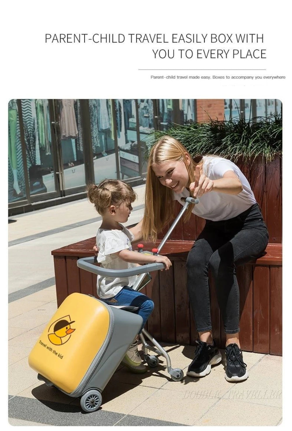 New Cartoon Suitcase for Kids Can Sit Boarding Cabin Luggage children's Suitcases Travel Lazy Trolley Case Baby Walker box wheel