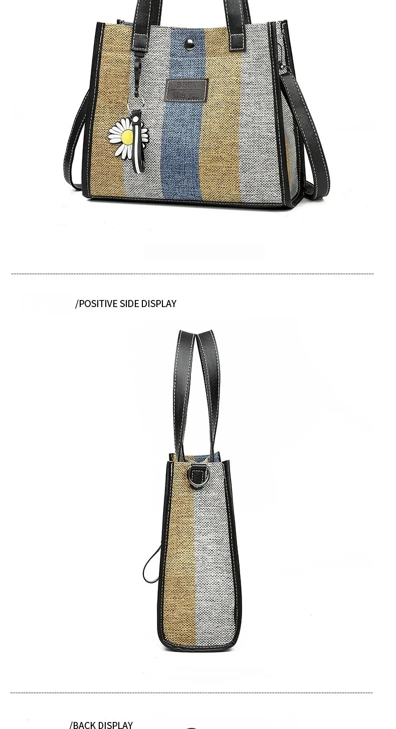 Fashion Messenger Bags For Women Shoulder Ladies Designer Handbag Solid Large Capacity Casual Canvas Shoulder Female Bag