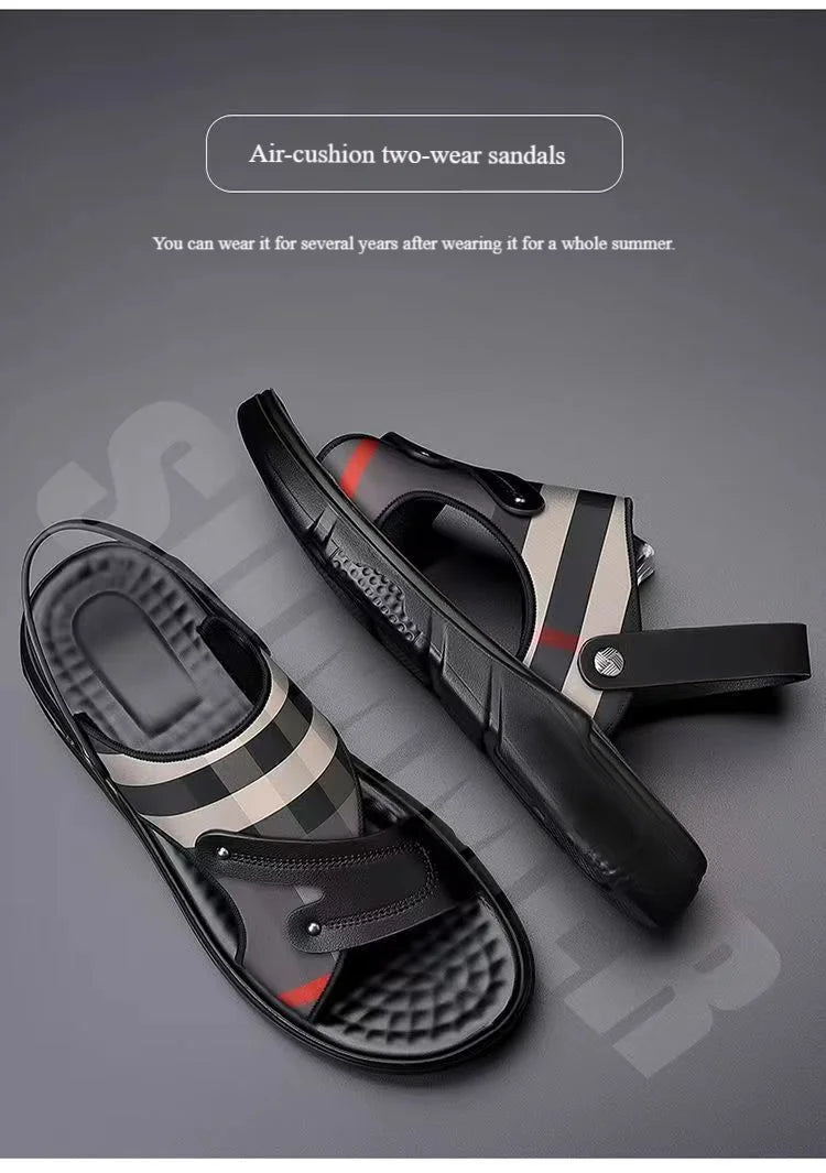 Luxury Men's Sandals - Premium Summer Slide Sandals Anti-Slip Soft Sole Outdoor/Indoor Durable Comfortable Trendy High-End