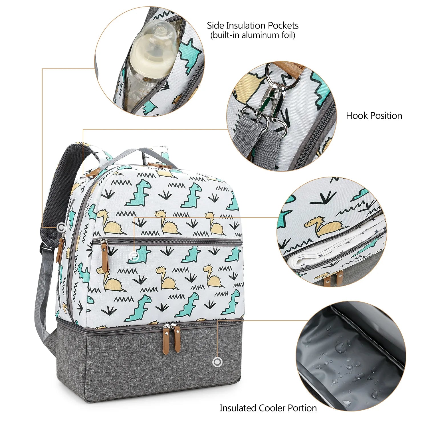 New Baby Diaper Bag Backpack Multifunctional Waterproof Maternity Nappy Bags Mommy Travel Backpack Stroller Bag Baby Nappy Cares