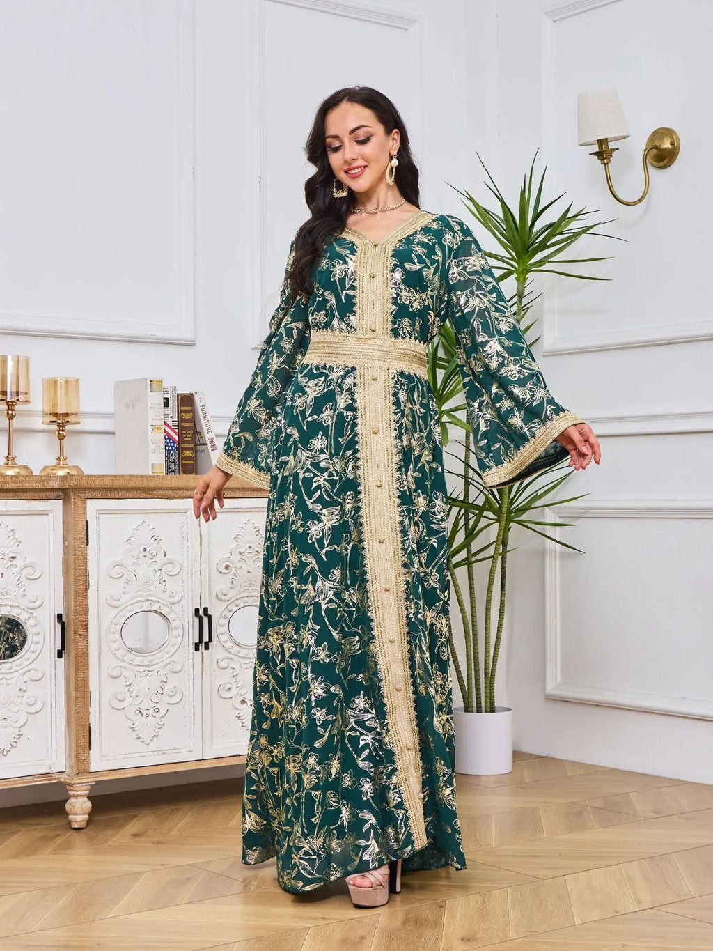 Summer Elegant Print Dress for Women Muslim Abaya Long Dress Dubai Party Evening Dress Islamic Turkey Kaftan Femme Vestidos Robe