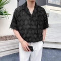 Mature Style Fringed Fringed Design Half-sleeved Shirt for Men's Niche Loose Summer Short-sleeved