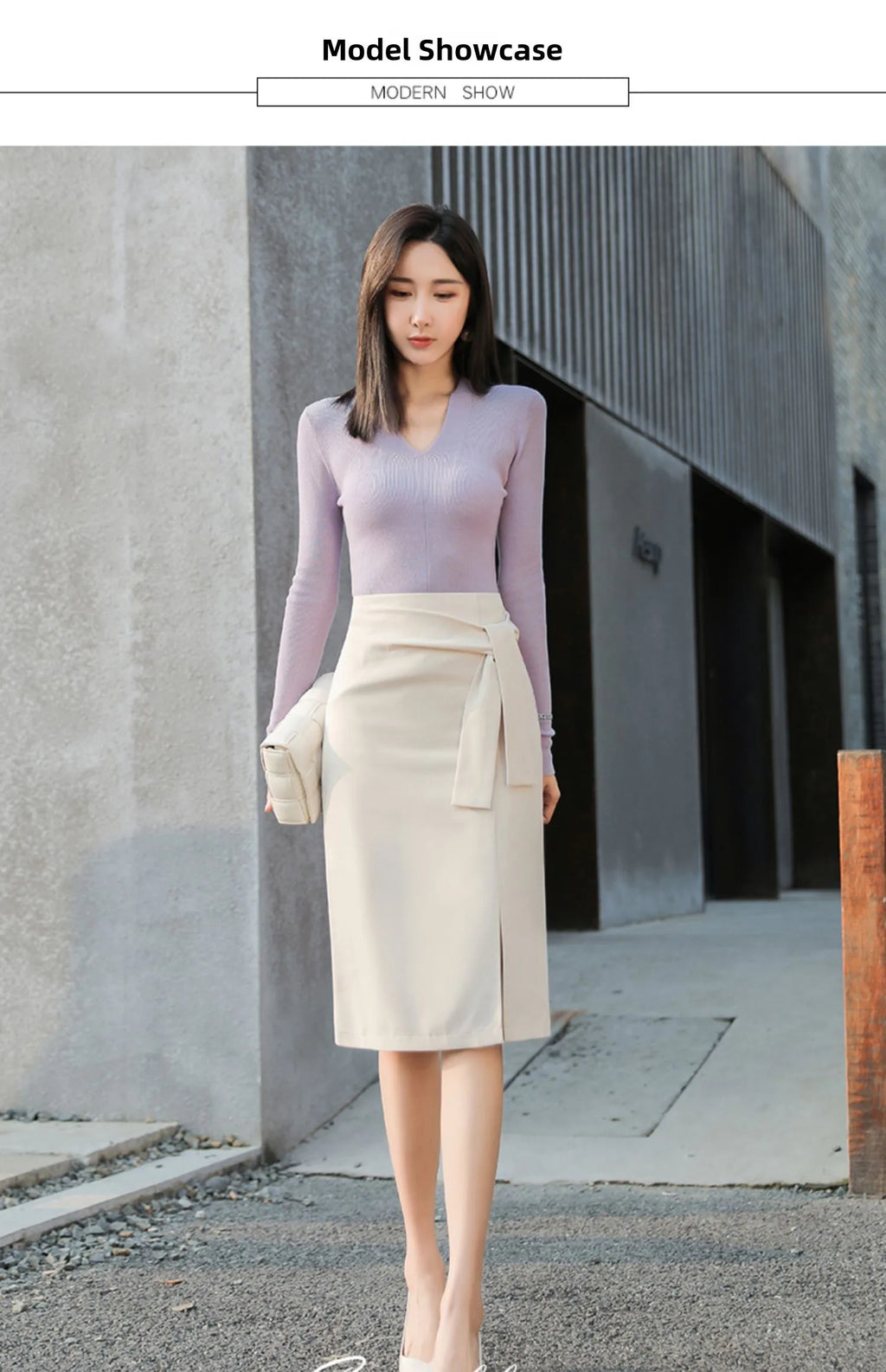 Design Sensation  Maturity Slimming Midi Skirt Women's Spring 2026 New Style High Waist Zipper Side Slit H-Shape Skirt