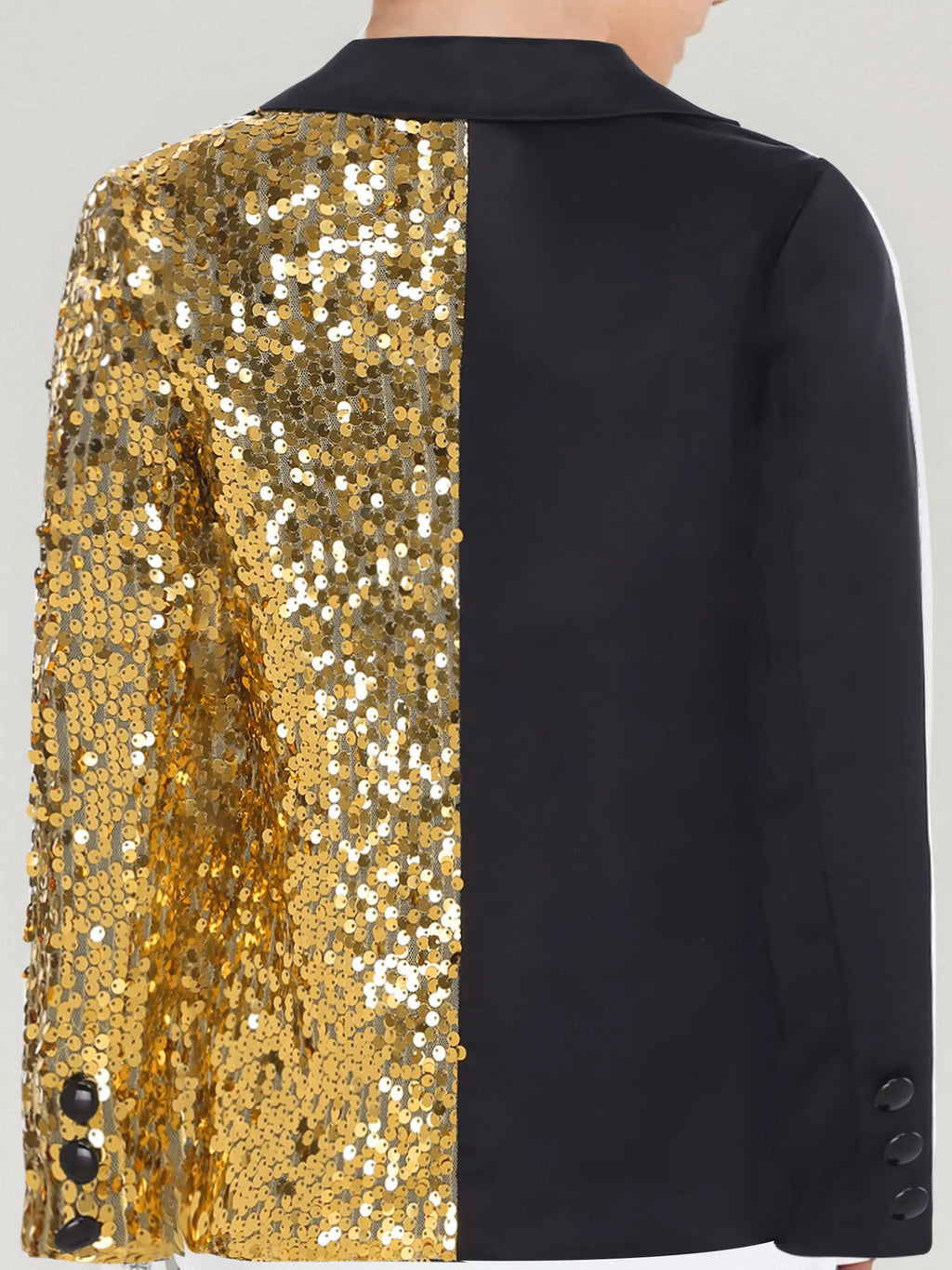 Kids Boys Sparkly Gentlemen Suits Jackets Formal Dress Blazer Sequin Blazer Coat Jacket Children Wedding Banquet Party Outfit
