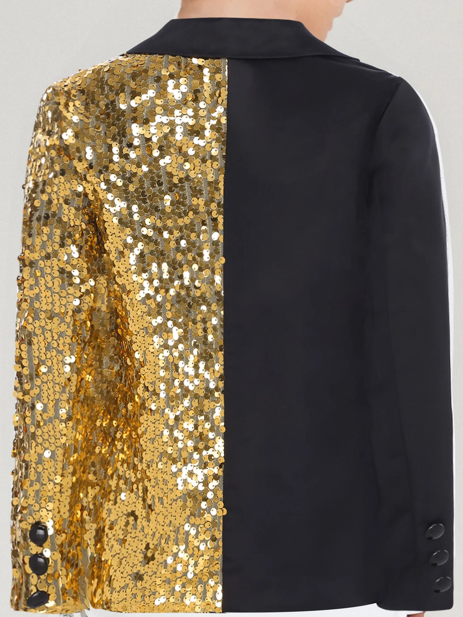 Kids Boys Sparkly Gentlemen Suits Jackets Formal Dress Blazer Sequin Blazer Coat Jacket Children Wedding Banquet Party Outfit
