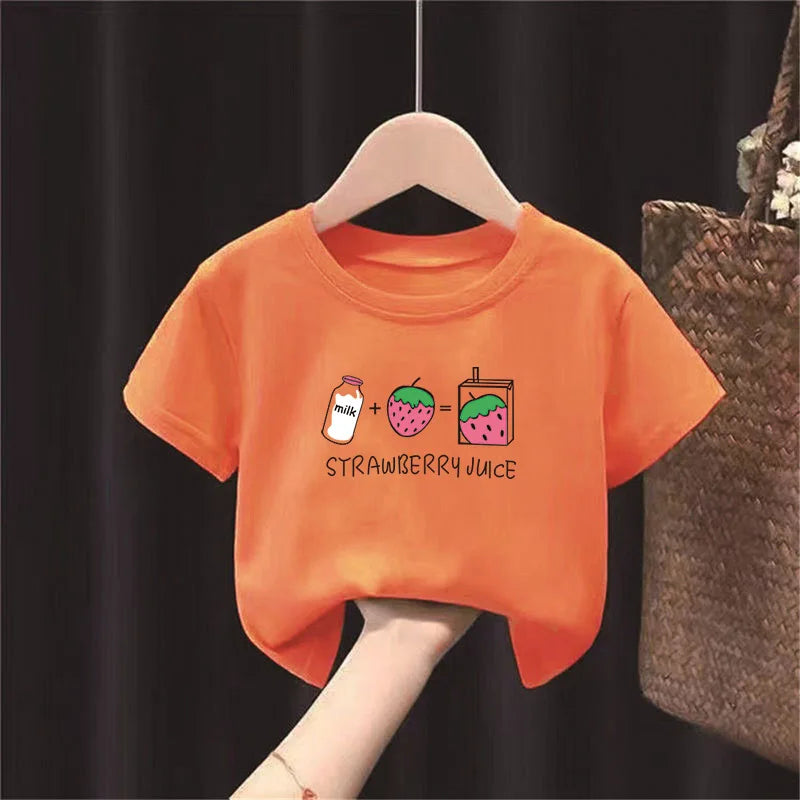 Girls' Short-sleeved T-shirts, Children's Clothes, New Summer Tops, Versatile Base Shirts Kids Clothes