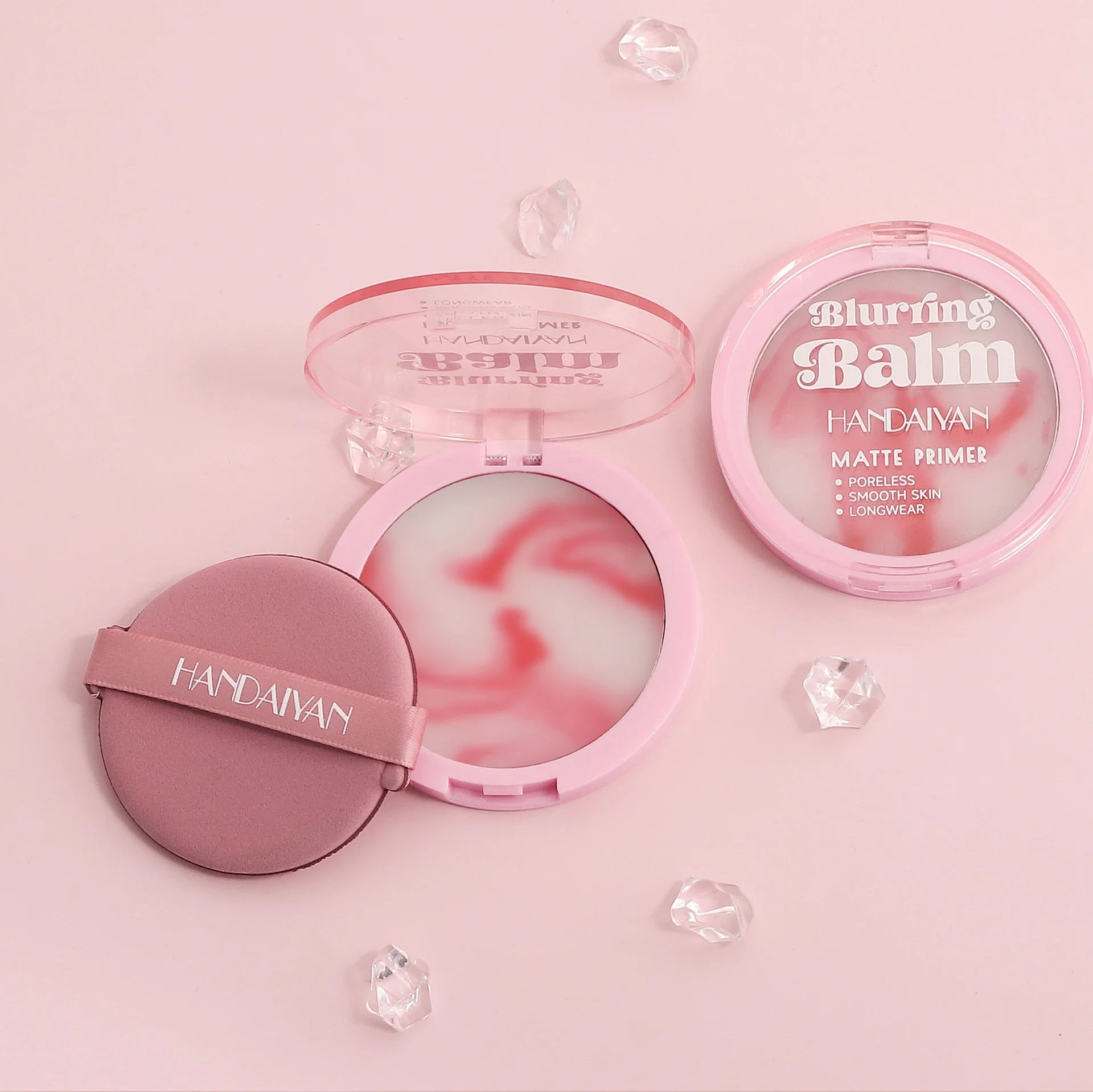 Waterproof Light Mist No-Powder Matte Concealer - Oil Control Brightening Complexion Setting Powder with Powder Puff for Makeup
