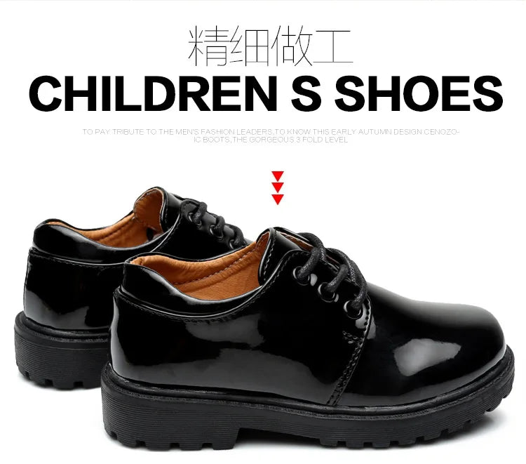 New Boys Leather Shoes British Style School Performance  Kids Wedding Party Shoes White Black Casual Children Moccasins Shoes