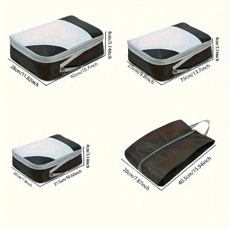 4 Pcs Travel Luggage Compression Bags, Lightweight Versatile Storage Bags, Dustproof Organizers