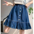 Kids Girls Denim Skirt 2025 New Children Summer Casual Skirts Teenage Girls Blue Jean Skirt Korean Style School Wear Clothes