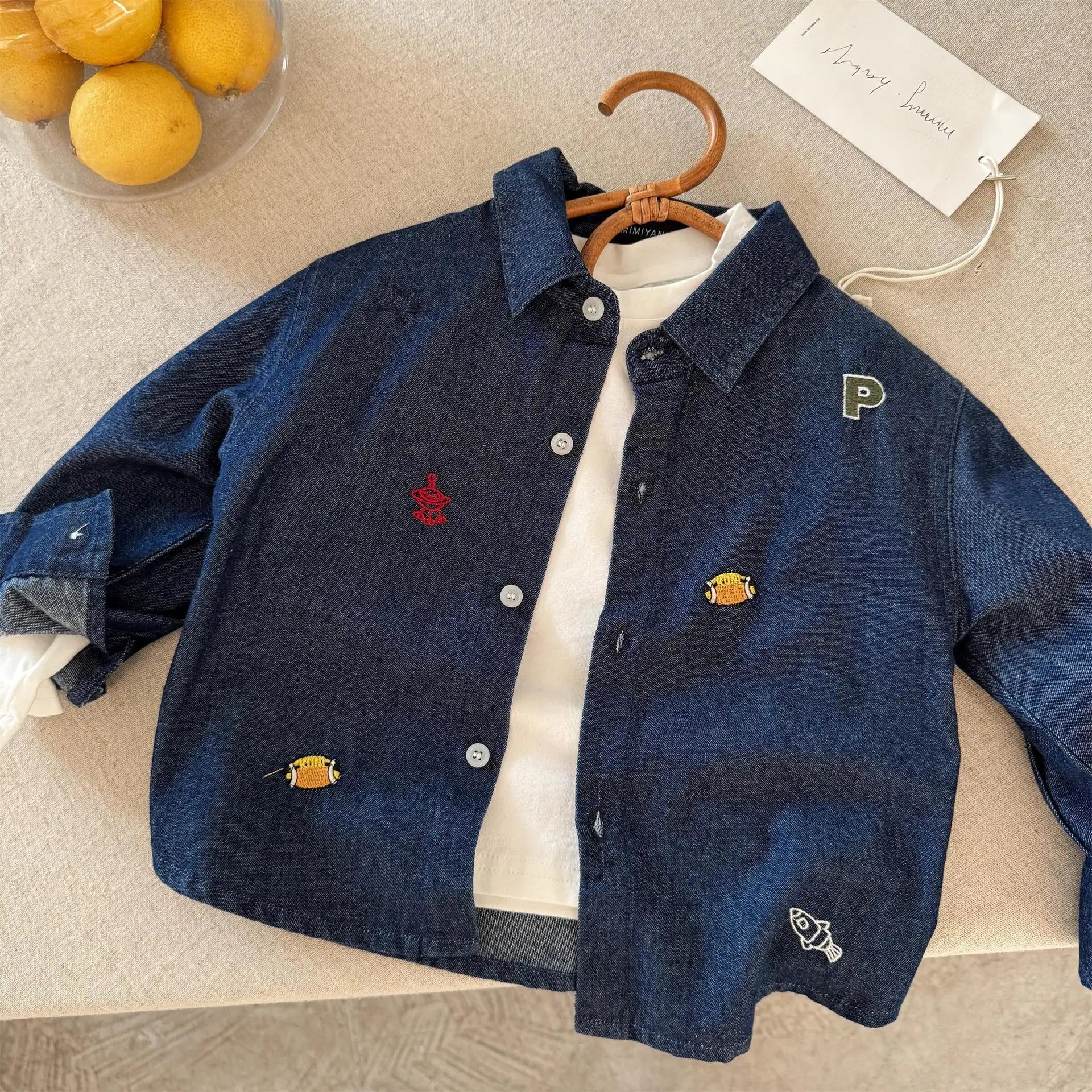 Baby Girls Boys Jean Blouses Kids Blue Shirts 2025 Spring Autumn Tops 1 To 6Yrs Children's Korean Style Clothing