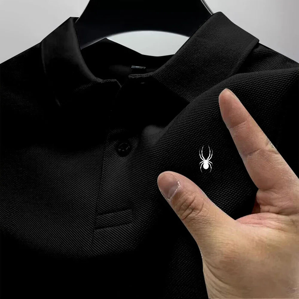 Summer new men's polo collar shirt, casual and versatile, high-quality short sleeved printed multi-color T-shirt top for busines