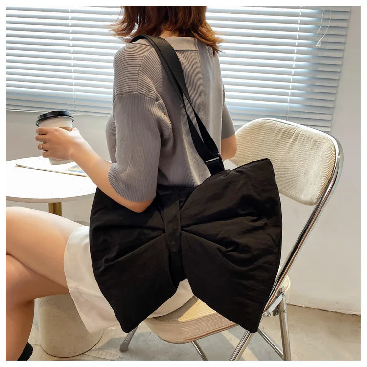 Soft Nylon Women's Portable Shoulder Bag Large Capacity Female Commute Crossbody Bags Simple Design Ladies Tote Purse Handbags