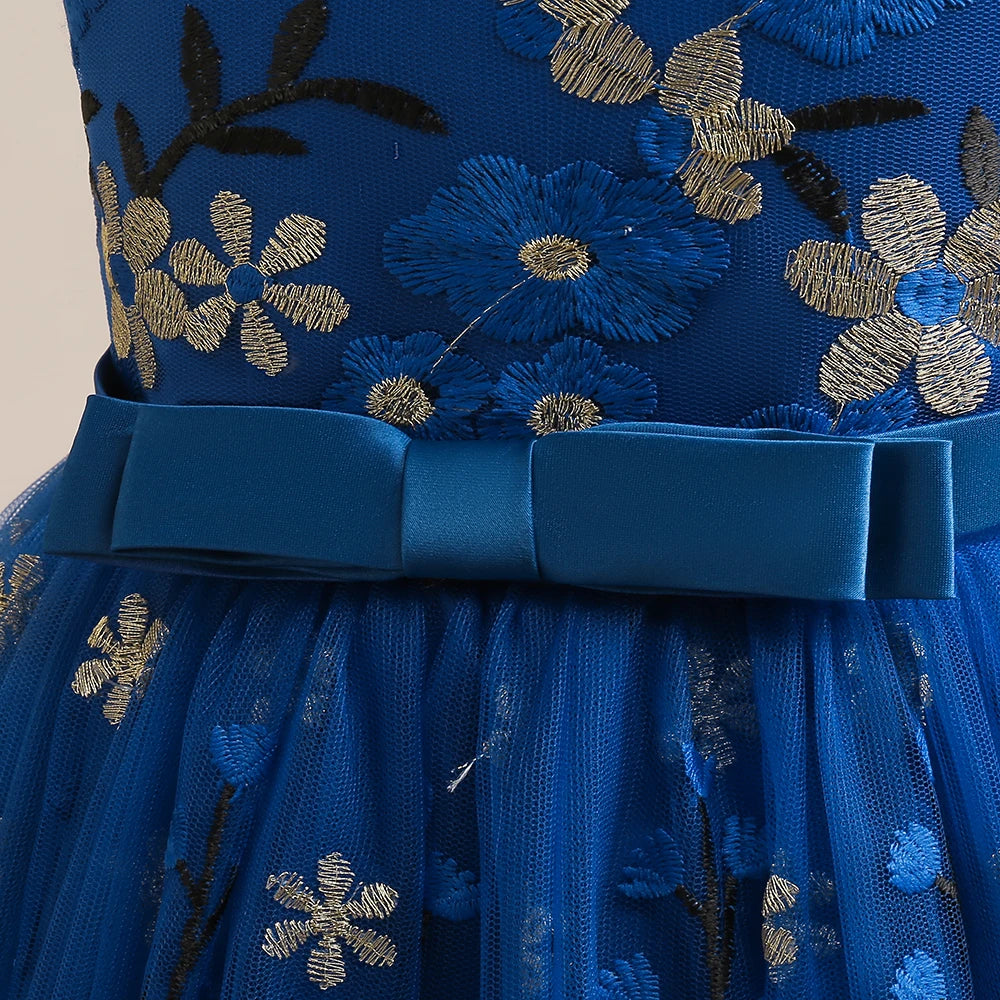 Teen Flower Girl Christmas Dress Children Long Bridesmaids Party Princess Dresses for Kids Pageant Evening Birthday Gown Vestido