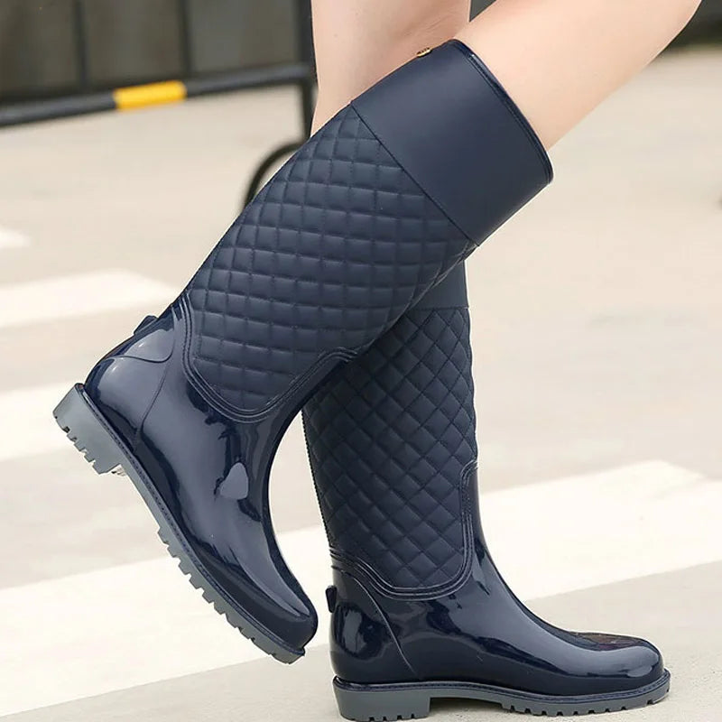 2023 New Women Rain Boots Lady Rain Water Shoes Ourdoor Rainboots  Italianate Pvc Rubber Rainboots Lady Waterproof Shoes