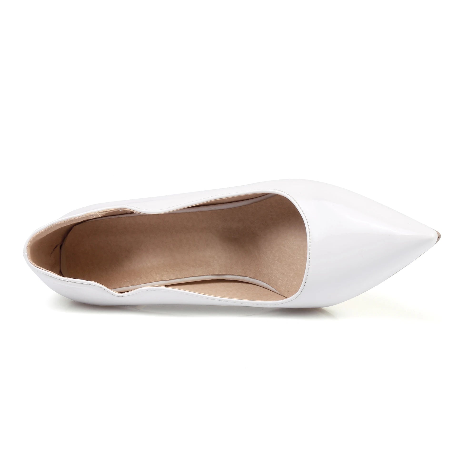 Nude High-Heeled Shoes for Women, Thin Heels, Pointed Toes, Small Size 30, 2024 New Style for Ladies, Elegant Spring and Autumn White Sexy Patent Leather Professional Black Women's Single Shoes, European and American Extra La