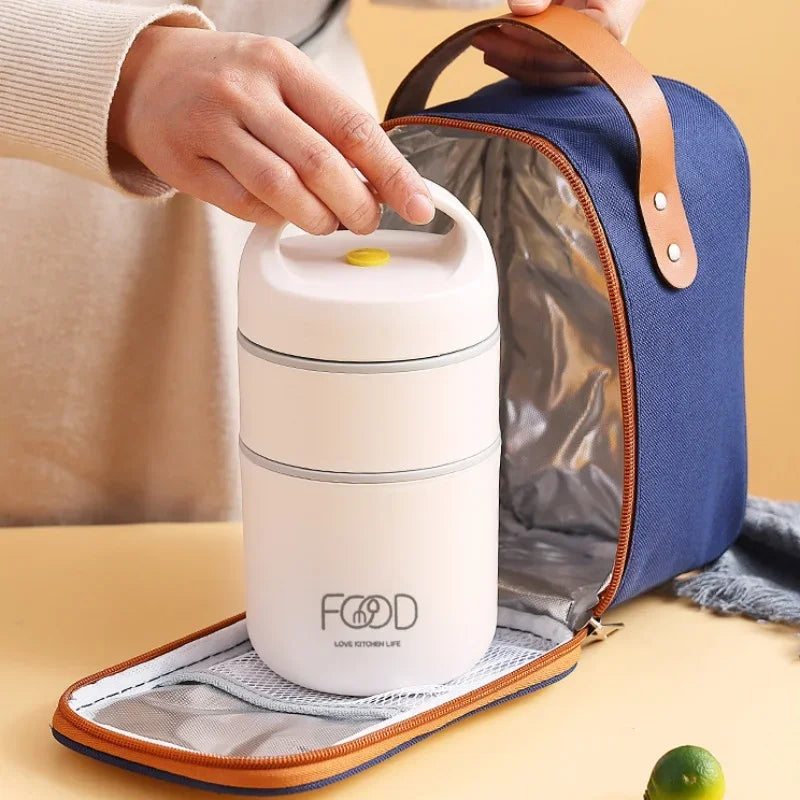Portable Kids Thermal Lunch Bag 304 Stainless Steel Bento Box Children School Picnic Food Storage Lunch Boxes Container Bags