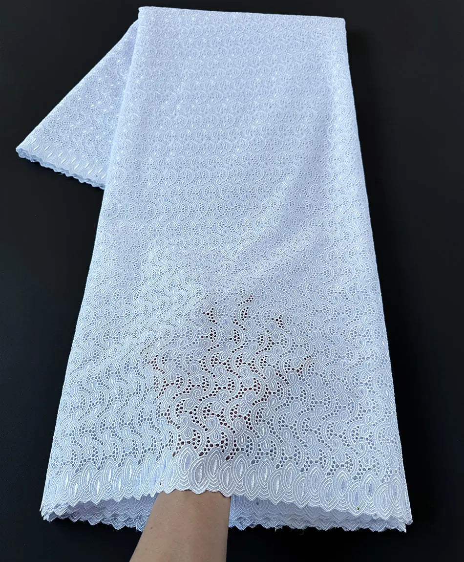 Top Quality Original Austria Cotton Lace for Men and Women African Embroidered Lace Fabric Nigeria Ceremony Cloth Sewing Dress
