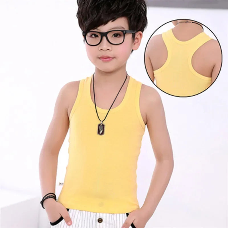 Kids Baby Boys Vests T-shirts Children Summer Vest Top Outfit Kid Boy Girl Solid Tops Clothes Cotton Tees Black Playsuits
