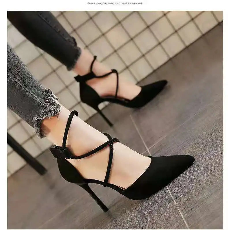 Sexy High Heel Sandals Women's New 202 Thin Heel Summer Open Toe Ba Zip Cross Bule Faionable Glitter Me High Heels
