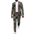 African Party Suit Men Blazers+Trousers Original Design Colorful Print Nigerian Outfits Tailor Made Male Wedding Wear