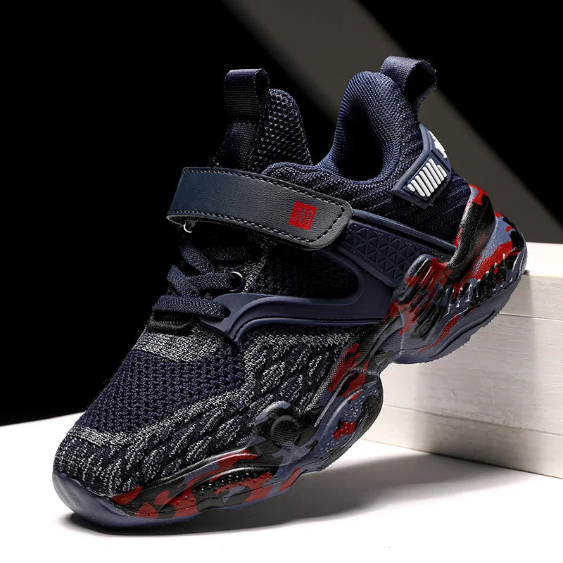 2025 New Kids Shoes Boy Sneaker Knit Platform Breathable Summer School Children Sports Shoes Fashion Tennis Shoes for Boy