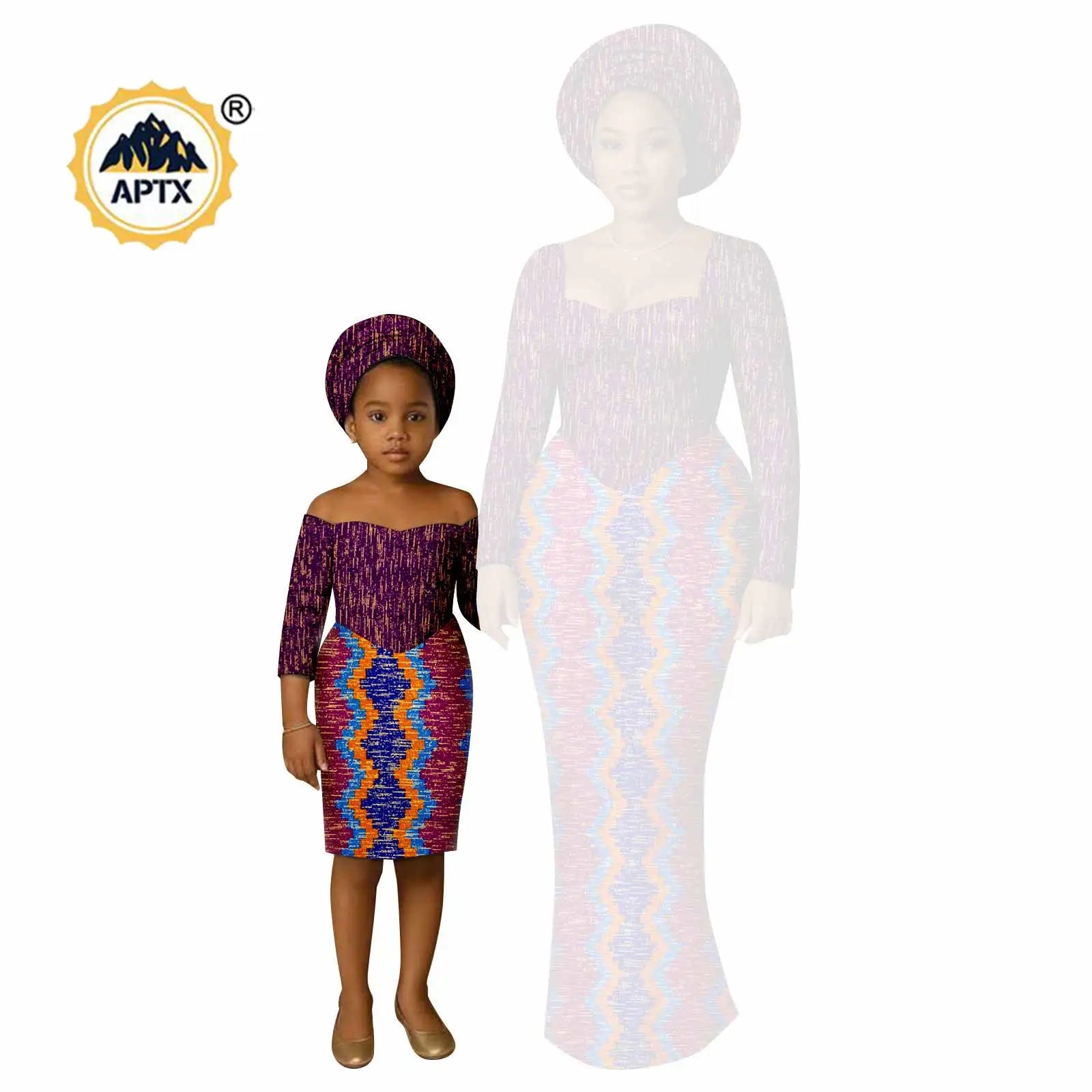 African Print Long Dresses for Women Family Outfits Dashiki Couple Clothes Mom and Daughter Dresses Ankara Outwear 25F029