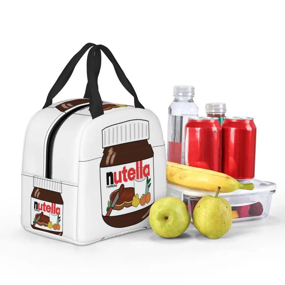 Custom Italy Nutellas Thermal Insulated Lunch Bag Women Portable Lunch Container for Outdoor Picnic Storage Food Box