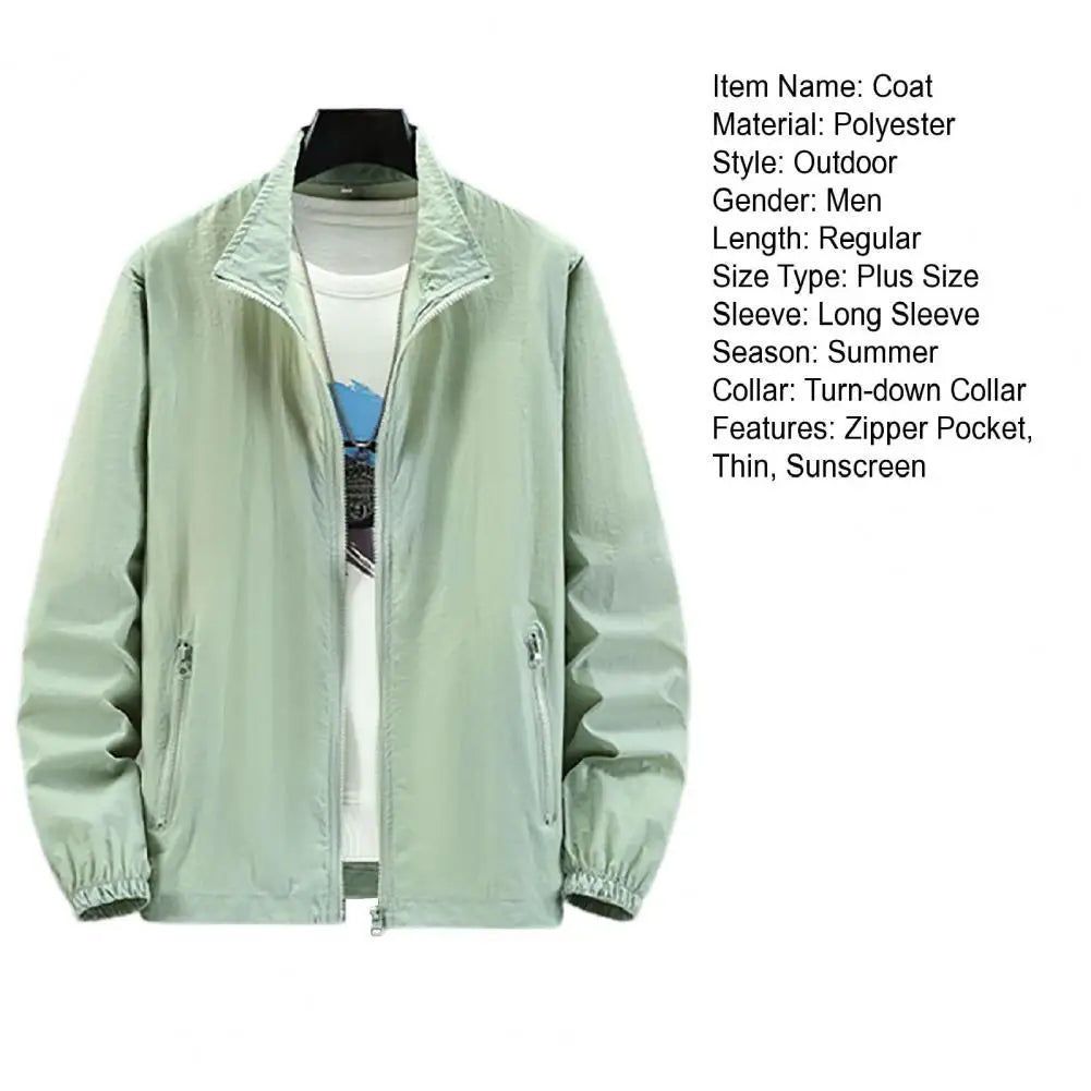 Men Outdoor Jacket Sunscreen Coat Camping Fishing Summer Sports Jacket Breathable Sun Clothing Sunshade Jacket