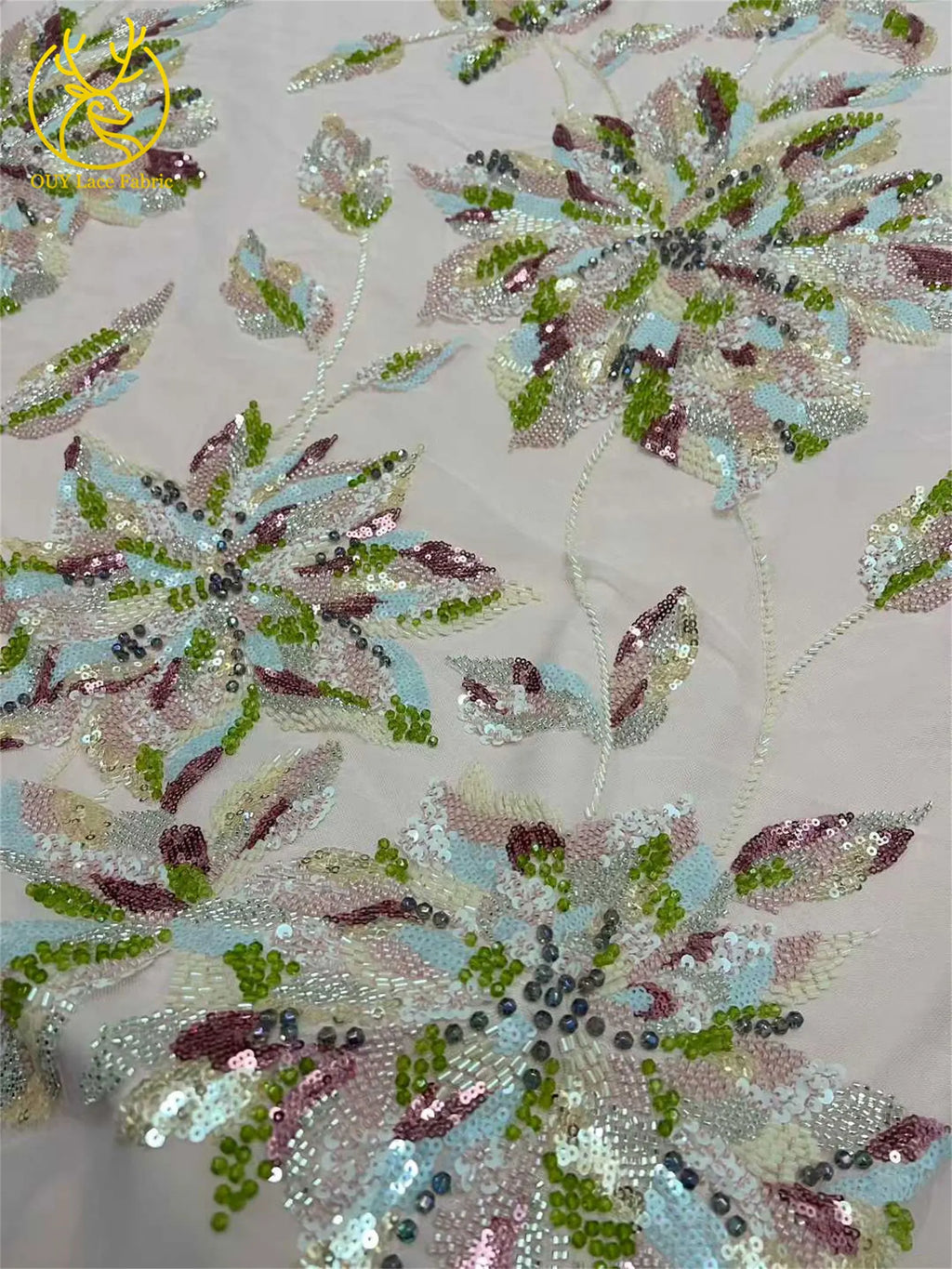 2026 Nigeria Wedding Dress Sewing High Quality African Groom Embroidery Beaded Lace Fabric French Sequin Tulle Lace Fabrics