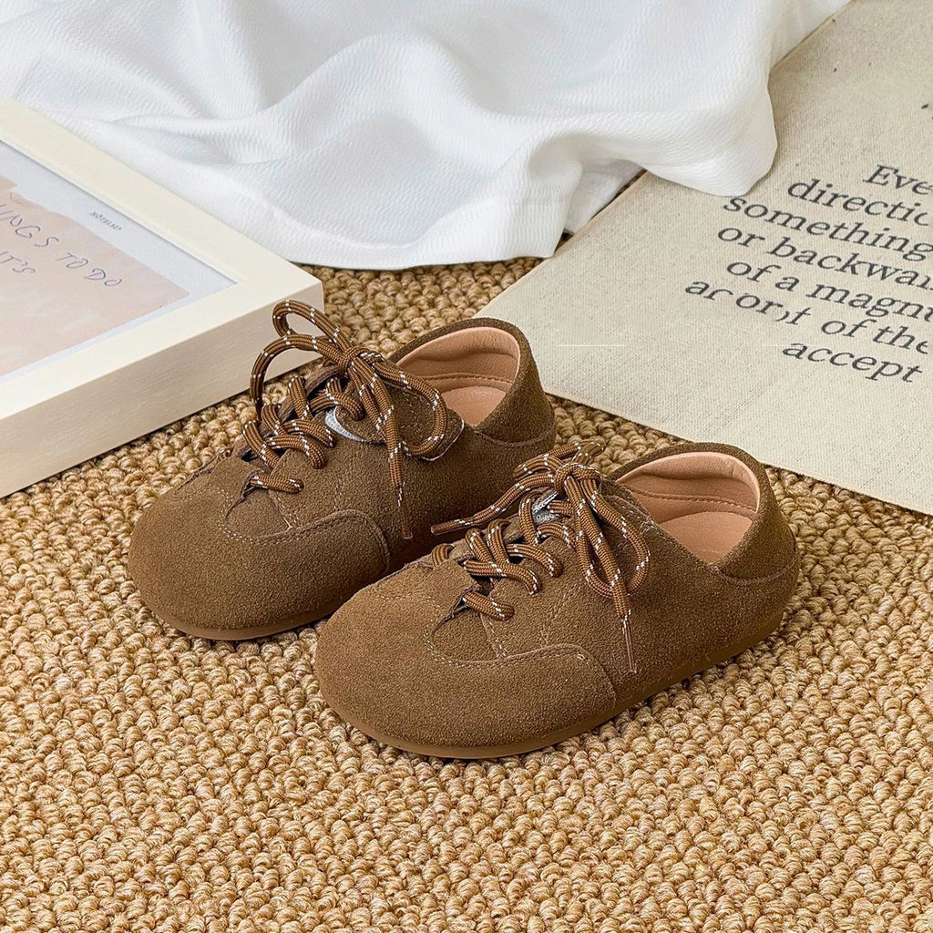 Children's shoes Korean version girls' leather shoes retro Boken shoes new boys' single shoes soft soled baby casual shoes