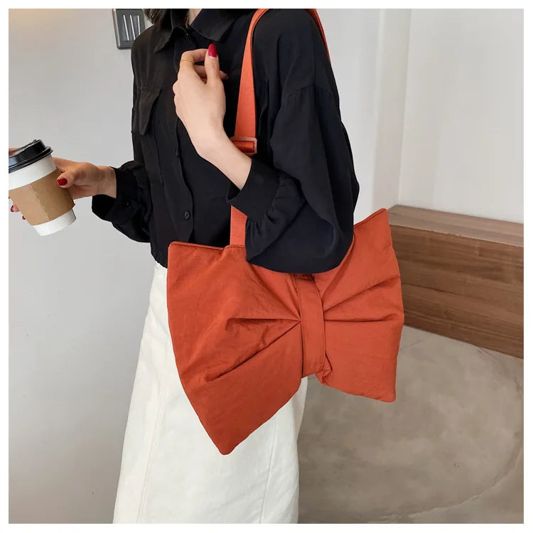 Soft Nylon Women's Portable Shoulder Bag Large Capacity Female Commute Crossbody Bags Simple Design Ladies Tote Purse Handbags