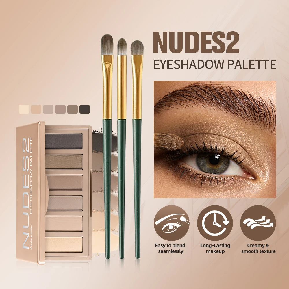 Eyeshadow Palette With Brush Set Long-Lasting Rich Pigment Natural Shades Matte Nudes Eyeshadow Powder Palette Women's Makeup