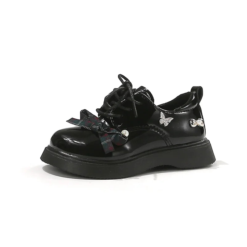 Girl School Perform Shoes Spring Autumn Chic Bow Children Dress Mary Jane Shoes Princess Wedding Party Kids Lolita Leather Shoes