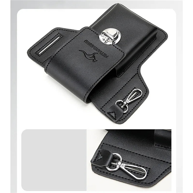 Phone Belt Bag For Men Bags Cell Phone Loop Holster Phone Pouch Wallet High Quality Multifunctional PU Leather Phone Case