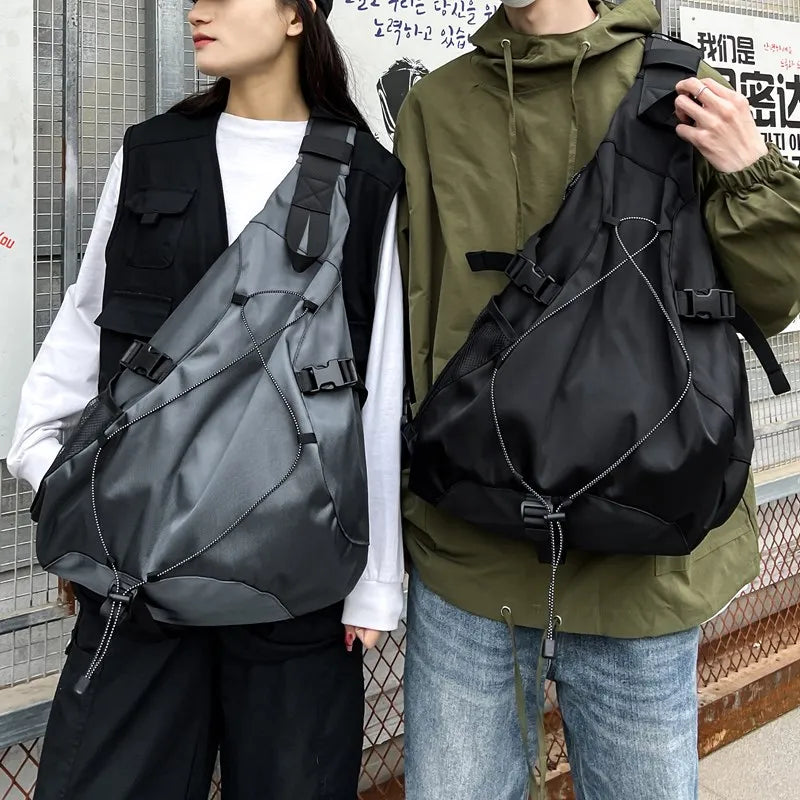 Large Capacity Storage Crossbody Bags for Men High Quality Nylon Chest Bag Hip Hop Shoulder Bag Male Fashion Big Backpacks