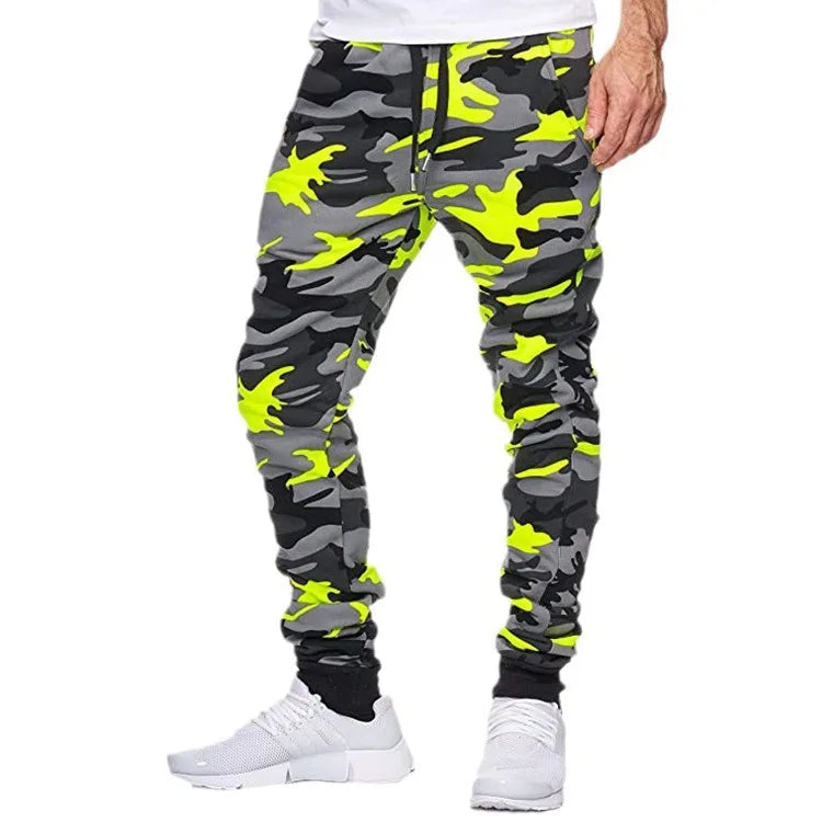 2025 New Men's Camouflage Joggers Casual Elastic Waist Print Sweatpants Sports Running Trousers Hip Hop Tracksuit Bottoms