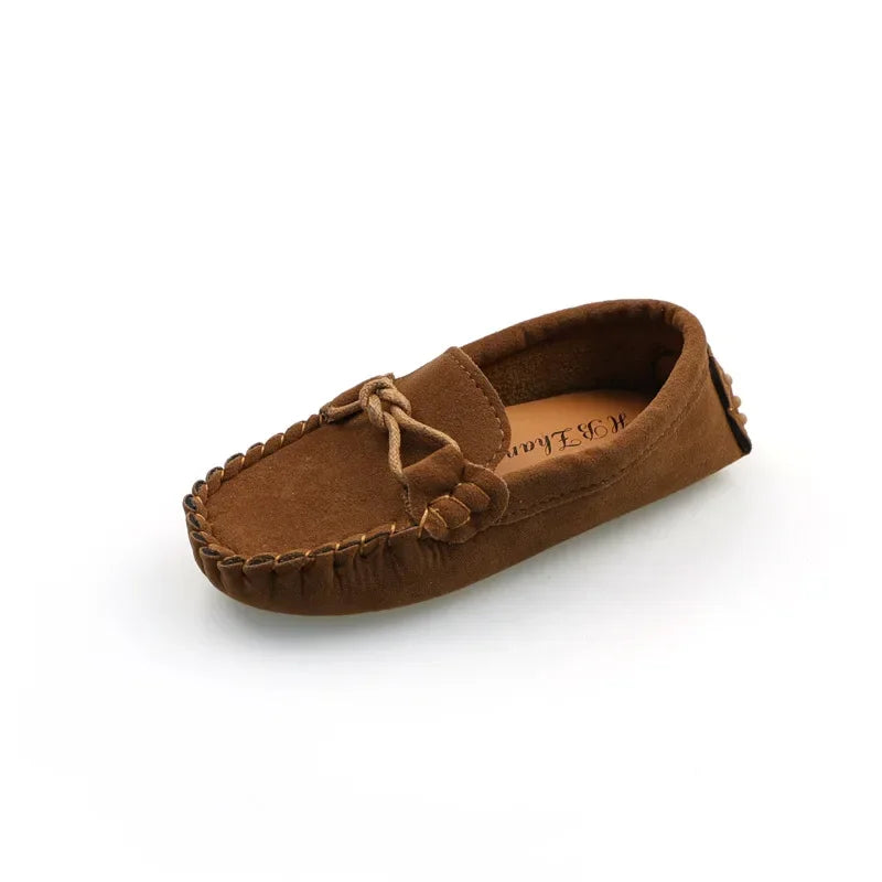 Boy Leather Shoe Simple Versatile Children's Shoe for Girl Fashion Soft Kids Causal Flat Loafers Solid Color Moccasins Versatile