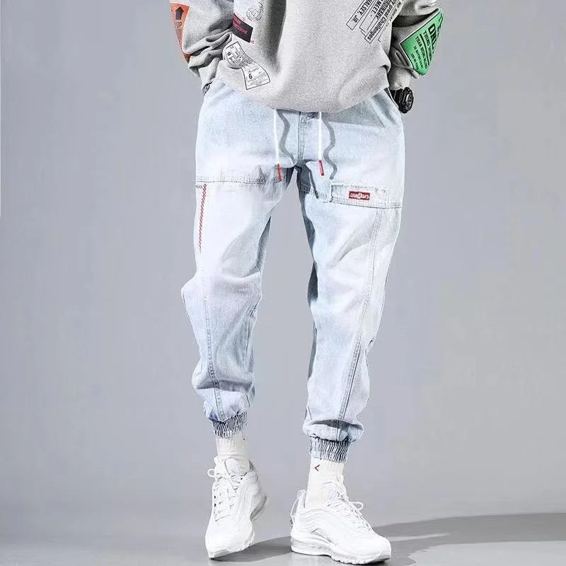 2025 New Streetwear Hip Hop Cargo Pants Men's jeans Cargo Pants Elastic Harun pants Joggers Pants In Autumn and Spring Men Cloth
