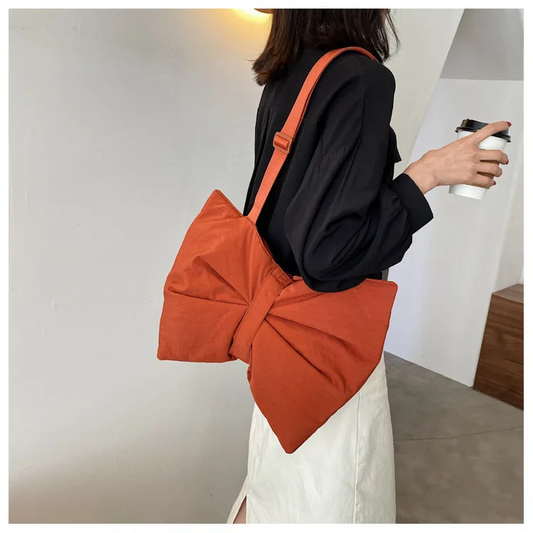 Soft Nylon Women's Portable Shoulder Bag Large Capacity Female Commute Crossbody Bags Simple Design Ladies Tote Purse Handbags