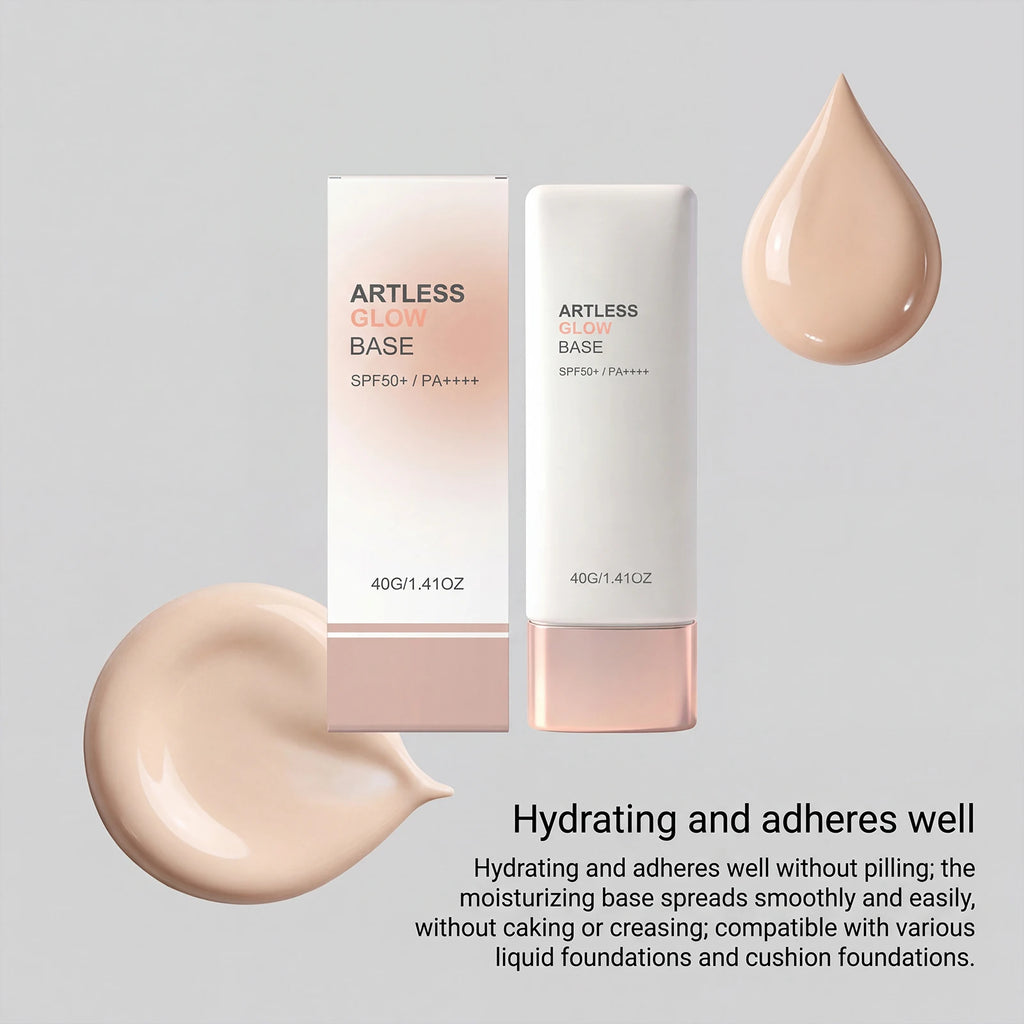 SPF50+ Sunscreen Primer Makeup Base with Niacinamide Panthenol Invisible Face Sun Protection Cream Broad Spectrum Moisturizer